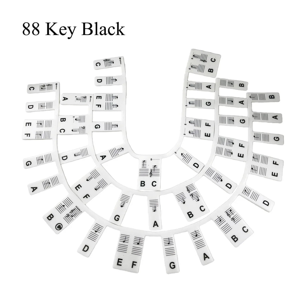 Silicone Piano Key Note Guides – Removable, Residue-Free (37–88 Keys)