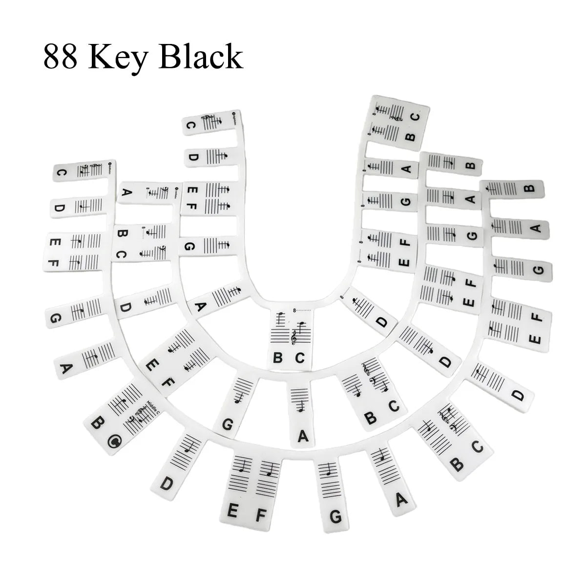Silicone Piano Key Note Guides – Removable, Residue-Free (37–88 Keys)