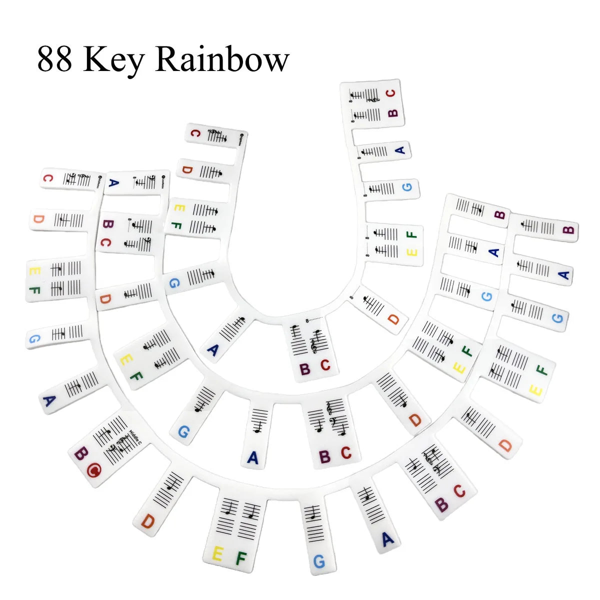 Silicone Piano Key Note Guides – Removable, Residue-Free (37–88 Keys)