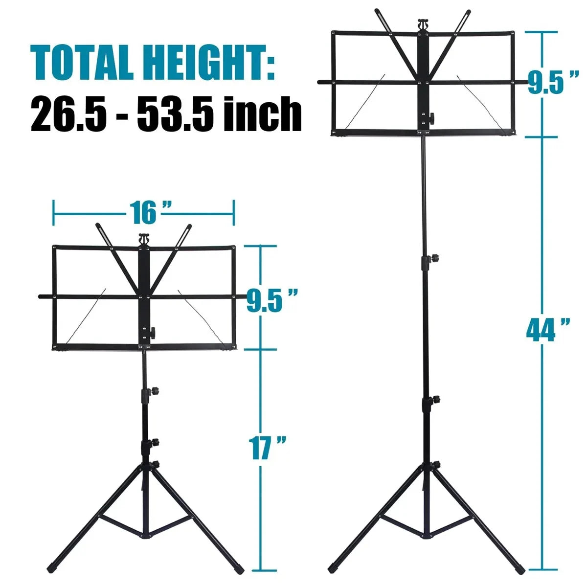 Music Stand 2 in 1 Dual Use Folding Sheet Music Stand