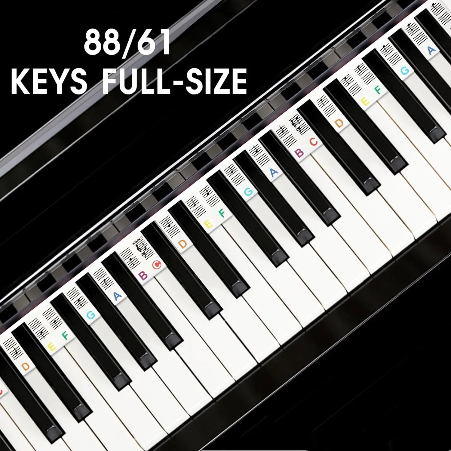 Silicone Piano Key Note Guides – Removable, Residue-Free (37–88 Keys)