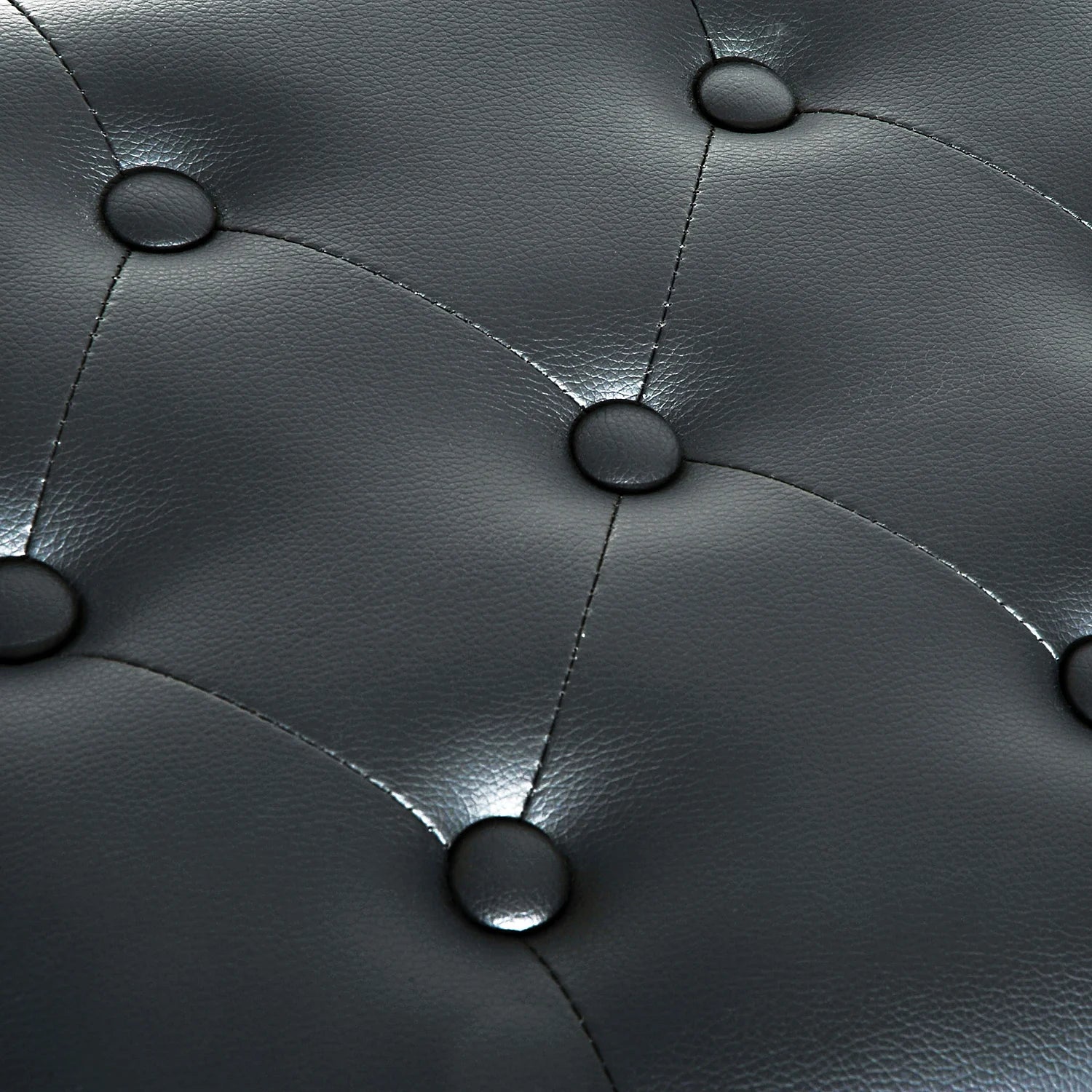 Adjustable Piano Stool – Faux Leather Padded Stool, Black