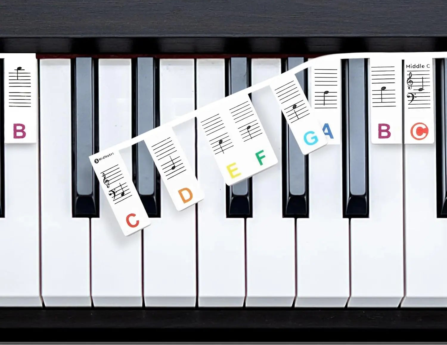 Silicone Piano Key Note Guides – Removable, Residue-Free (37–88 Keys)