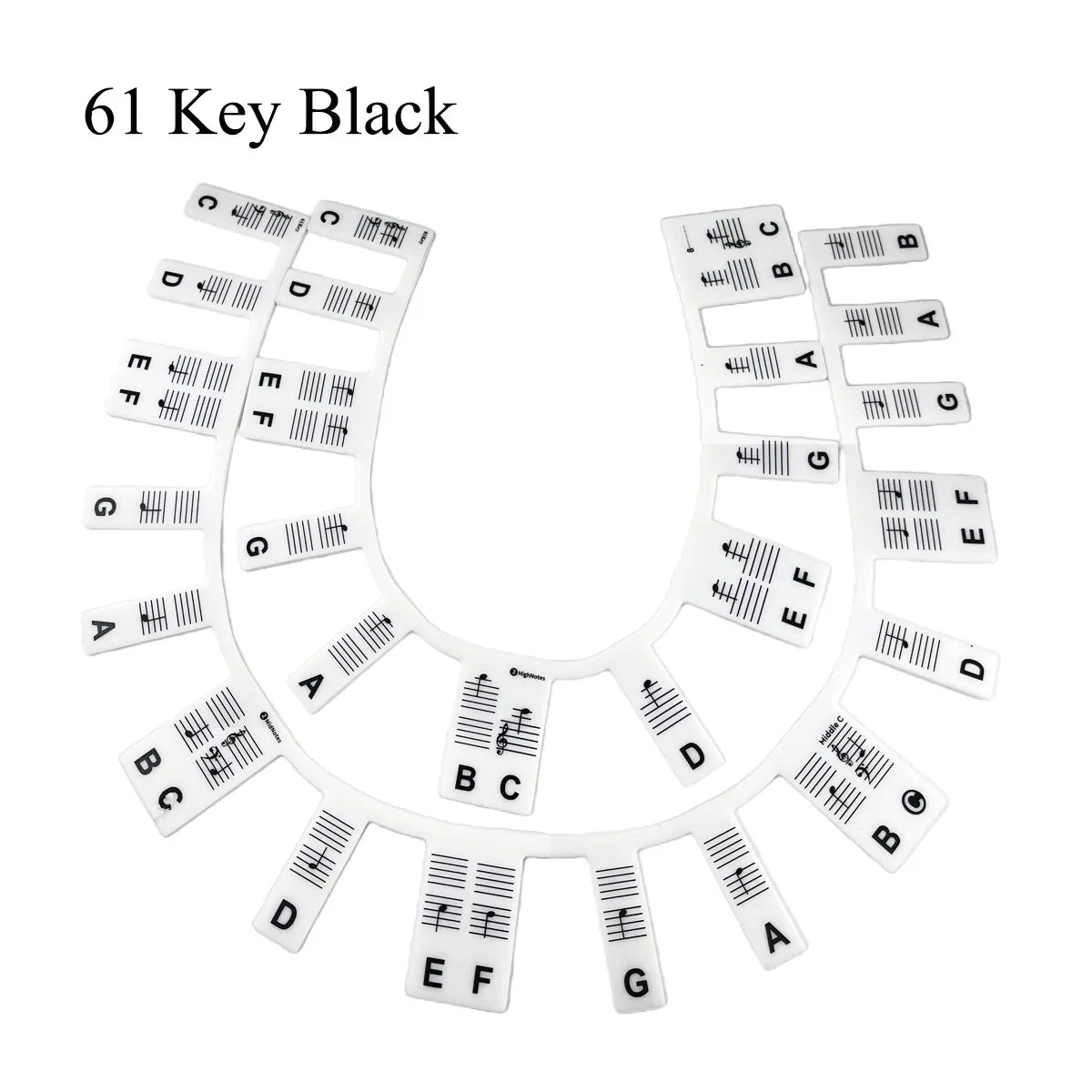 Silicone Piano Key Note Guides – Removable, Residue-Free (37–88 Keys)