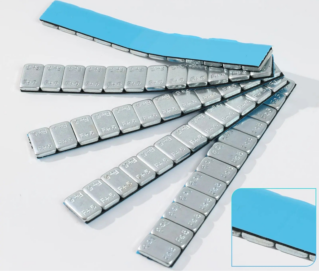 Self adhesive iron weights for pianos